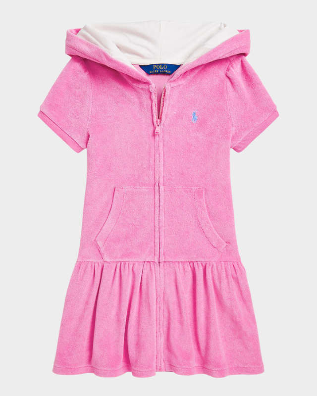 Girl's Terry Cloth Hooded Cover Up, Size 2-6X